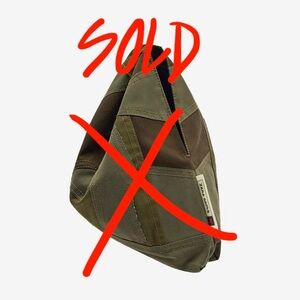 NWT ZARA Utilitarian Green Patchwork Mini Tote Bag